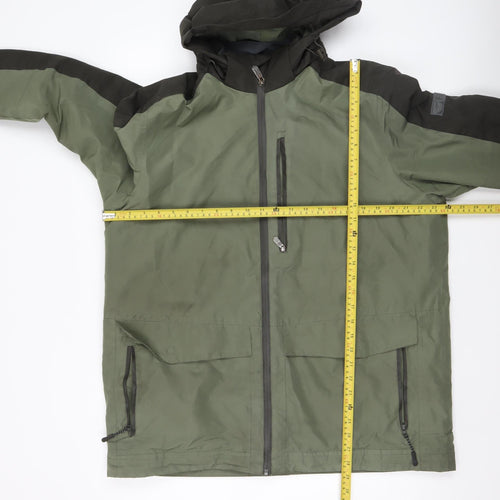 Cotton Traders Men's Green L Hooded Parka Jacket Water Resistant Lined