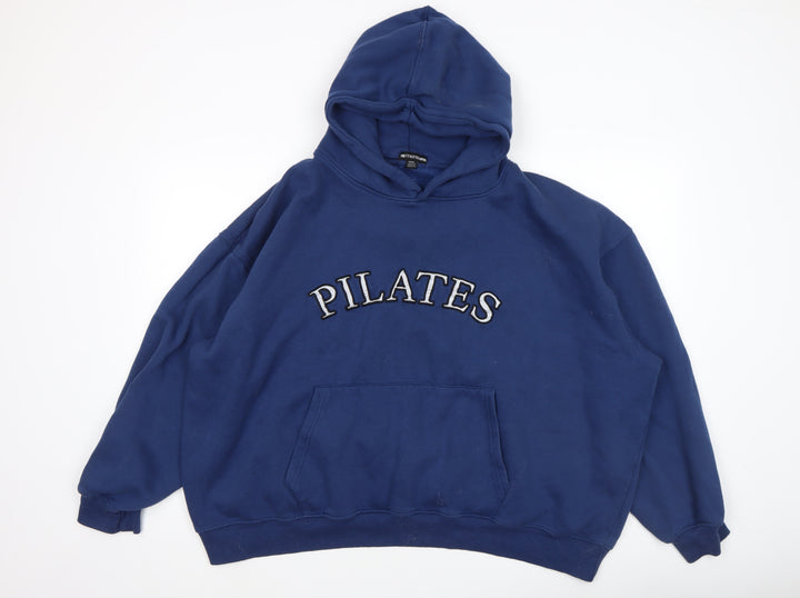 PrettyLittleThing Women Blue Pullover Hoodie XXL Cotton Blend Oversized
