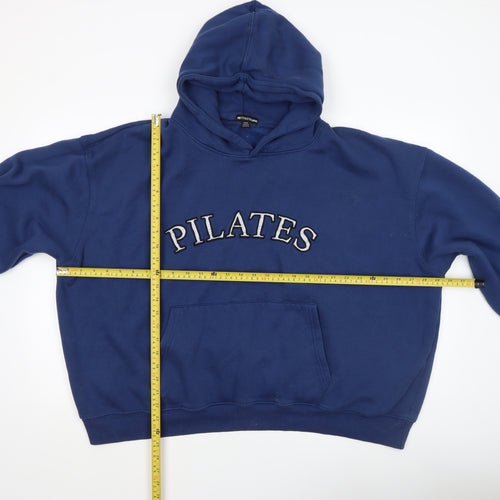 PrettyLittleThing Women Blue Pullover Hoodie XXL Cotton Blend Oversized