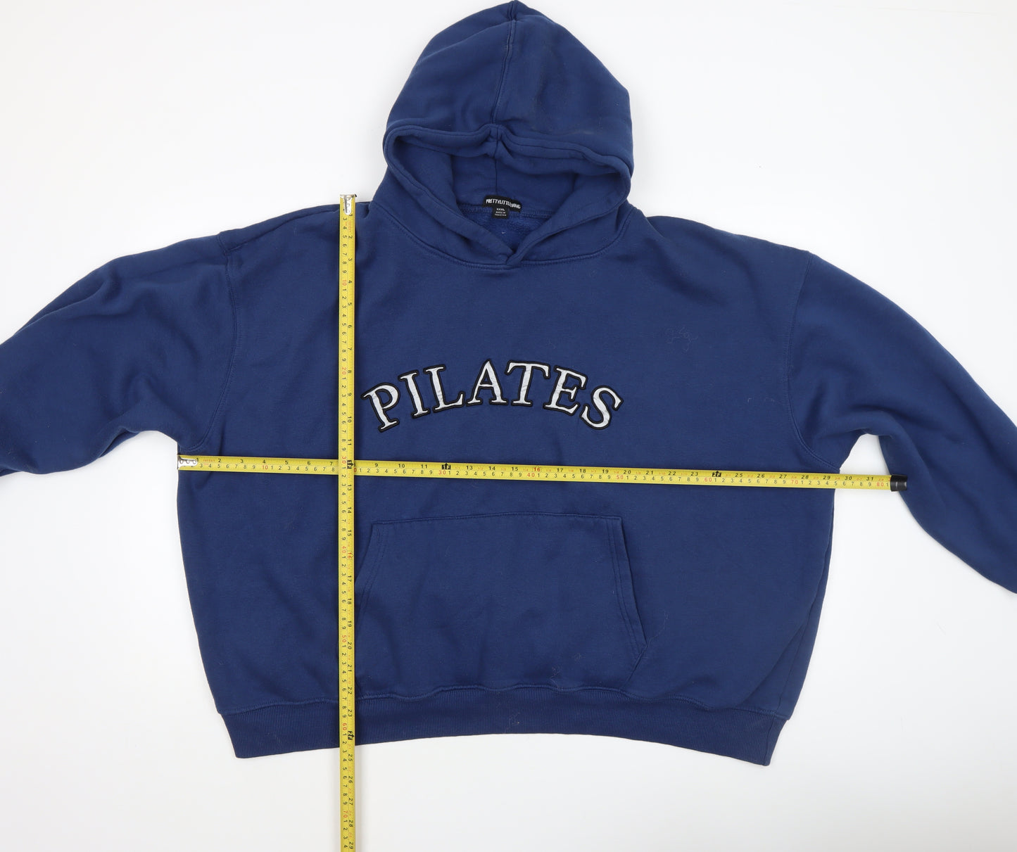 PrettyLittleThing Women Blue Pullover Hoodie XXL Cotton Blend Oversized