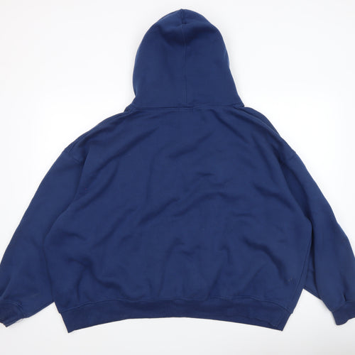 PrettyLittleThing Women Blue Pullover Hoodie XXL Cotton Blend Oversized