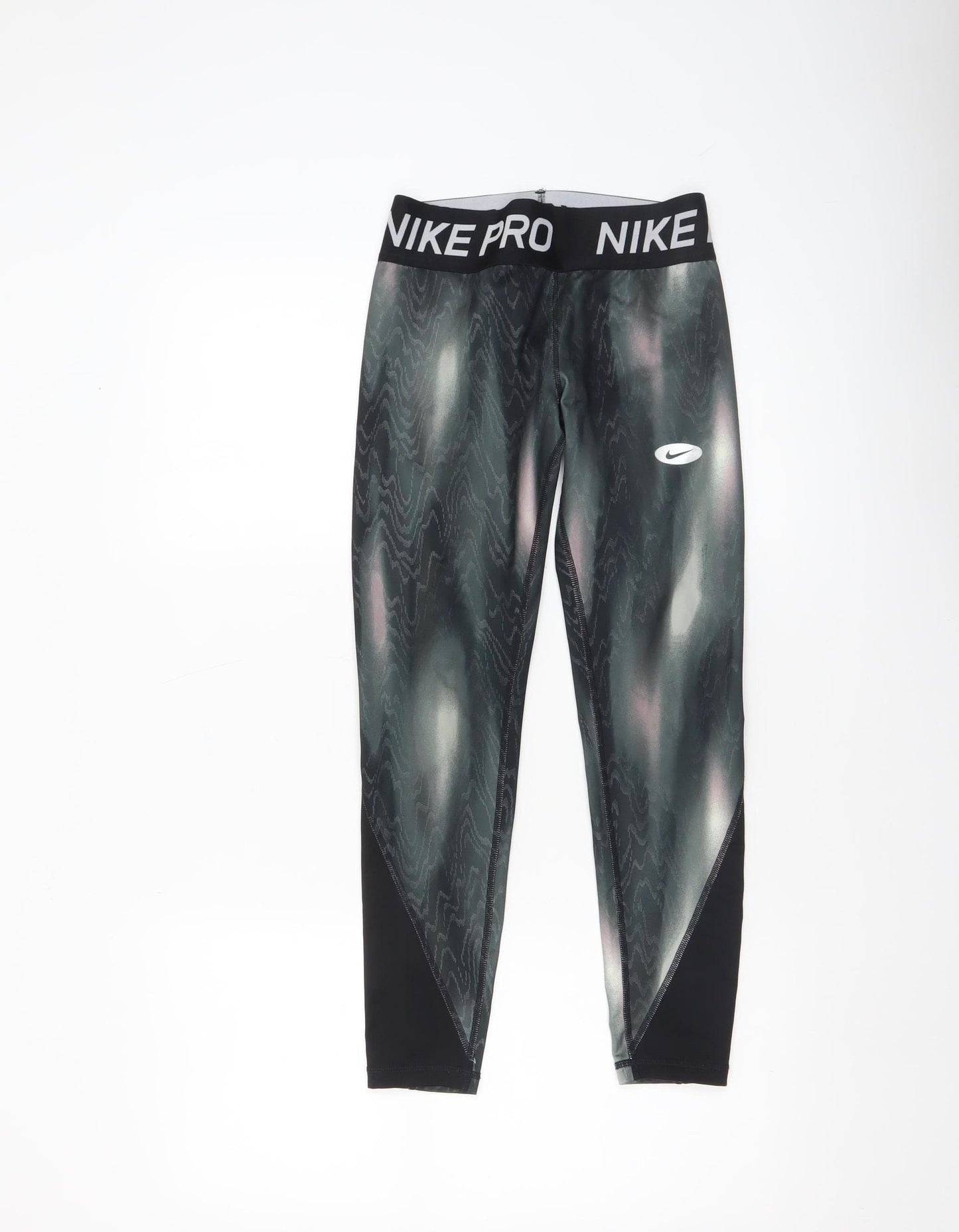 Nike Pro Girls Black Dri-FIT Ankle Sports Leggings Size 12 Years
