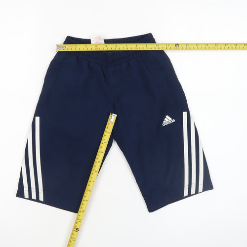 Adidas Boys Blue 4-5 Years Athletic Shorts with Stripes