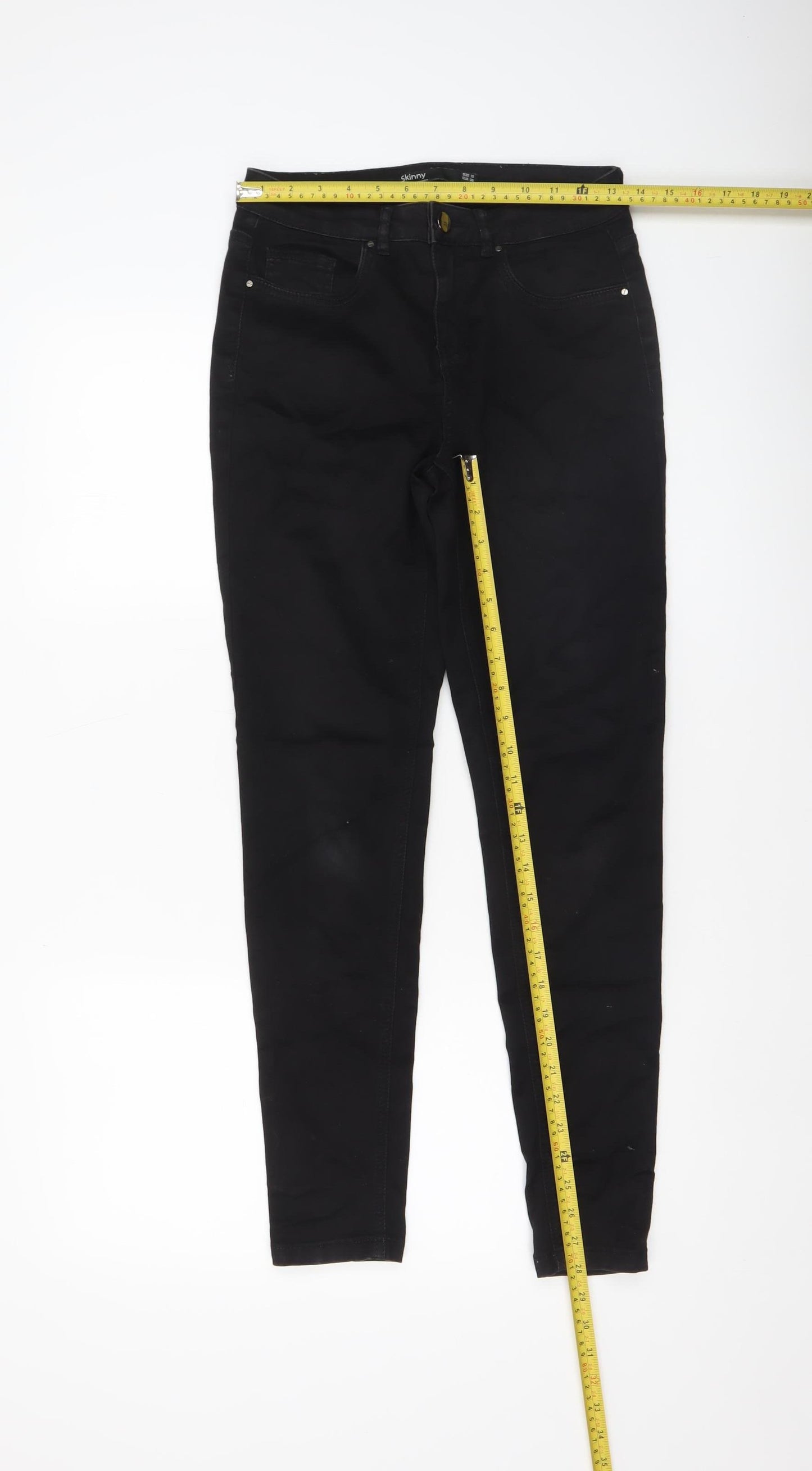 Dunnes Stores Women's Black Skinny Jeans Size 10 Slim Fit Denim