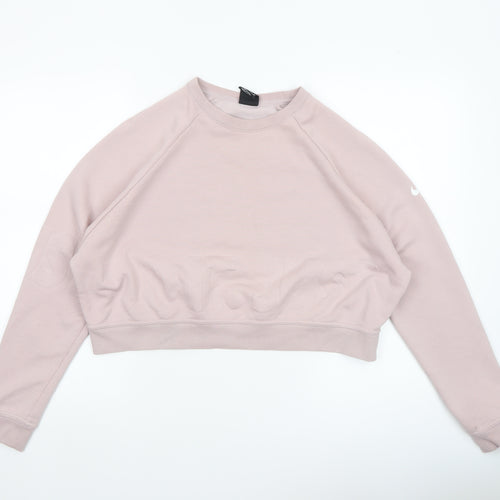 Nike Women’s Pink Dri-Fit Cropped Pullover Sweatshirt M