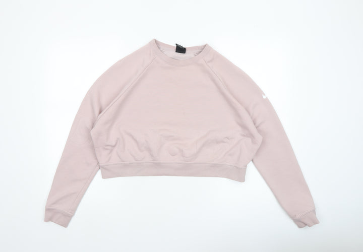 Nike Women’s Pink Dri-Fit Cropped Pullover Sweatshirt M
