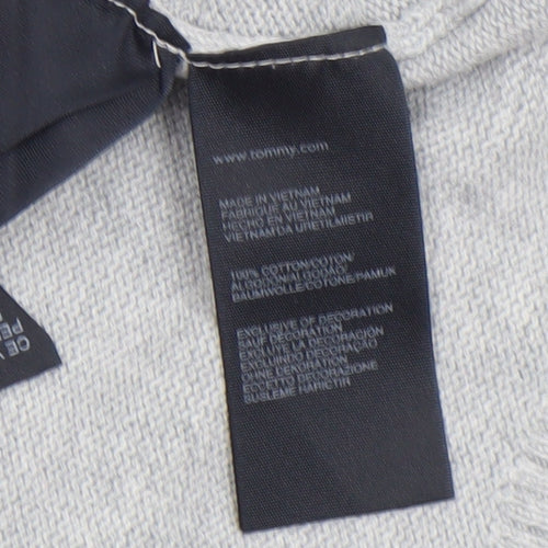 Tommy Hilfiger Women's Grey Beaded Knit Jumper Size M