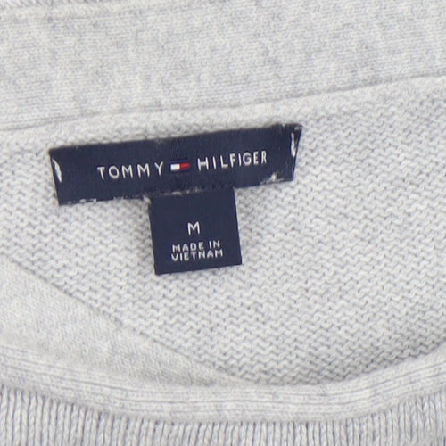 Tommy Hilfiger Women's Grey Beaded Knit Jumper Size M