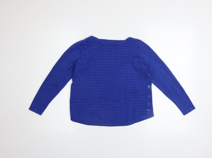 Margo Women Blue Size 12 Button Side Knit Pullover Jumper