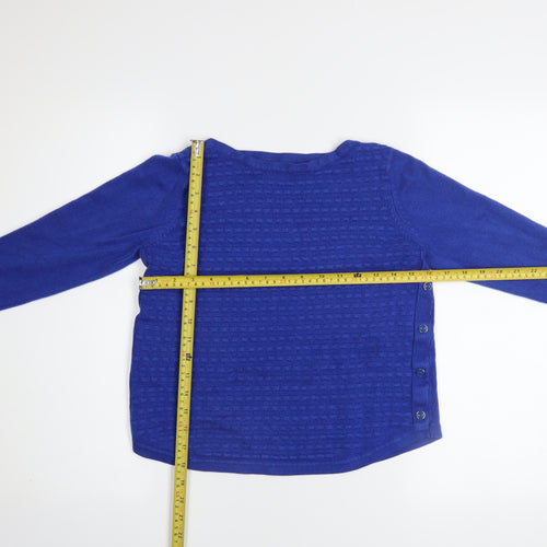 Margo Women Blue Size 12 Button Side Knit Pullover Jumper