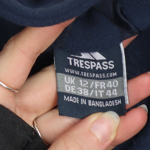 Trespass Women Blue Fleece Full Zip Jacket Size 12 Outdoor Warm