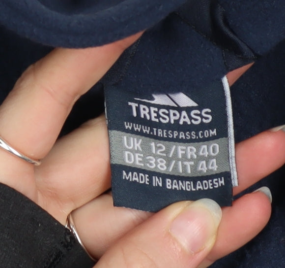 Trespass Women Blue Fleece Full Zip Jacket Size 12 Outdoor Warm