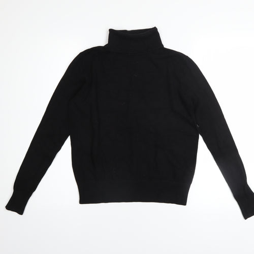 H&M Women's Black Roll Neck Long Sleeve Cotton Jumper Size S