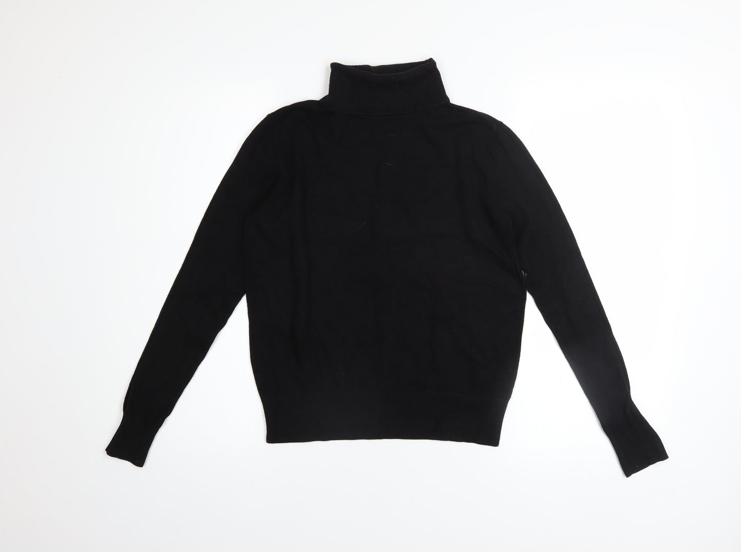 H&M Women's Black Roll Neck Long Sleeve Cotton Jumper Size S