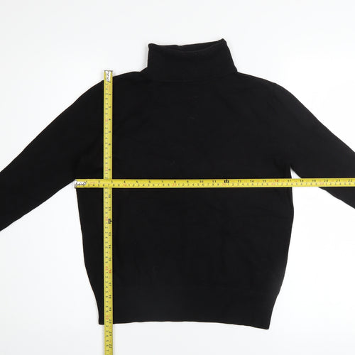 H&M Women's Black Roll Neck Long Sleeve Cotton Jumper Size S