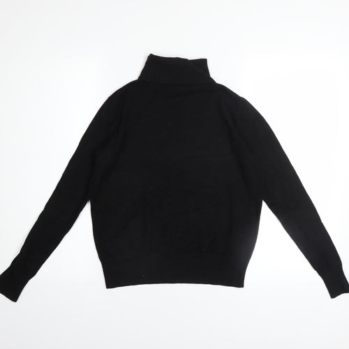 H&M Women's Black Roll Neck Long Sleeve Cotton Jumper Size S