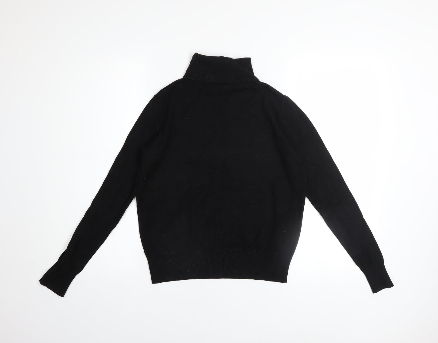 H&M Women's Black Roll Neck Long Sleeve Cotton Jumper Size S