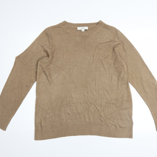 Marks and Spencer Women’s Beige Crew Neck Acrylic Jumper Size 14