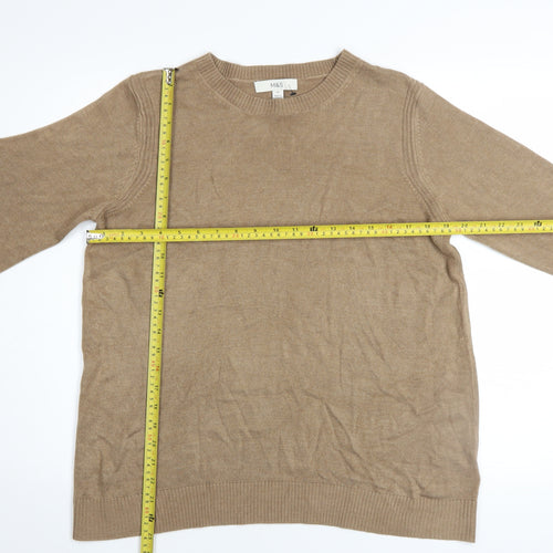 Marks and Spencer Women’s Beige Crew Neck Acrylic Jumper Size 14