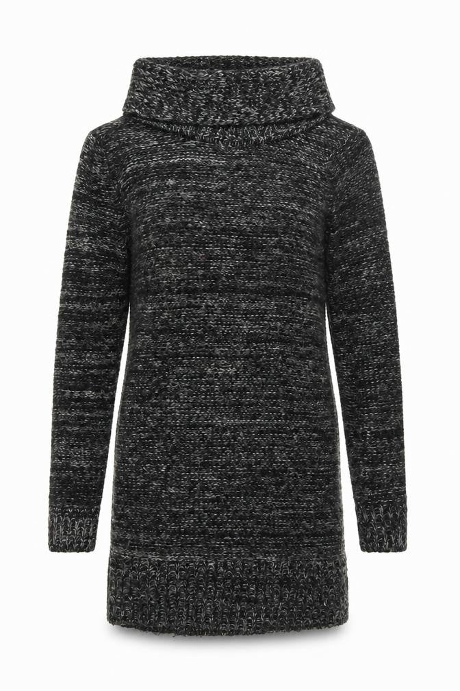 QED London Women Grey Cowl Neck Long Sleeve Jumper Dress M