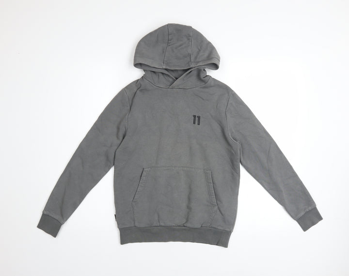 11 Degrees Boys Grey Pullover Hoodie 10-12 Years Cotton Blend Casual