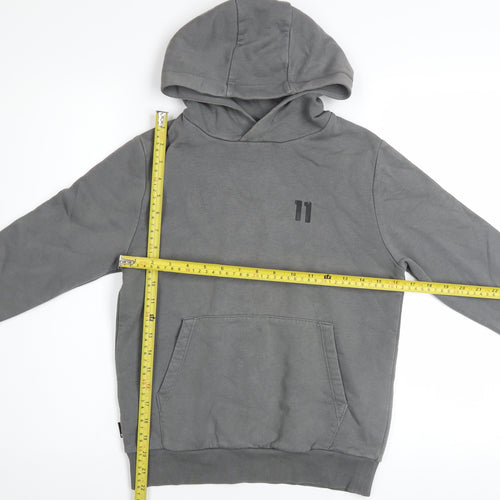 11 Degrees Boys Grey Pullover Hoodie 10-12 Years Cotton Blend Casual
