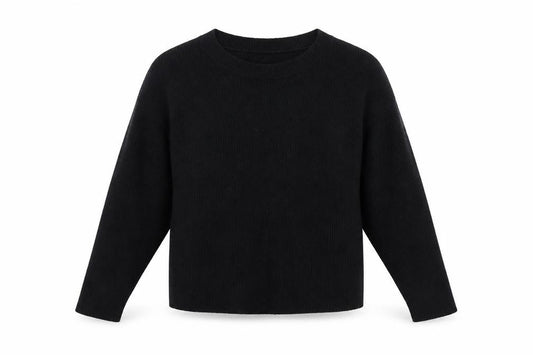Front view of Zara Women Black Crew Neck Knit jumper, size 12