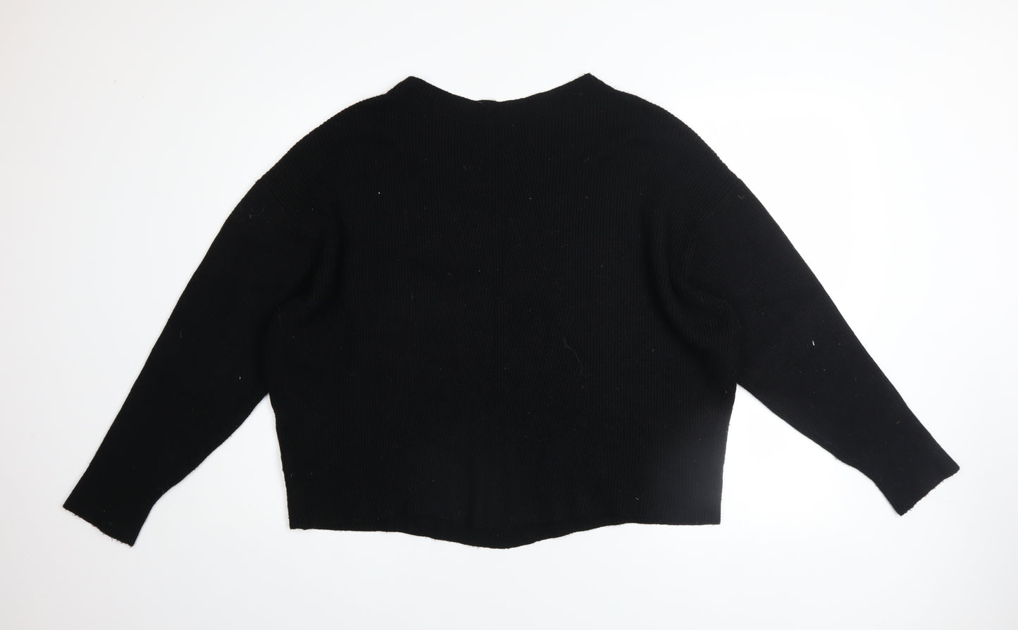 Zara Women Black Crew Neck Knit Pullover Jumper Size 12