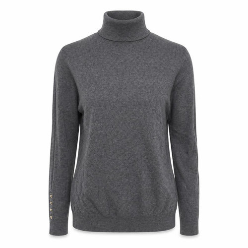 ZARA Women Grey Roll Neck Slim Fit Knit Jumper Size 8