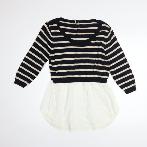 Nouveau Edition Women's Multicoloured Striped Pullover Jumper Size 14
