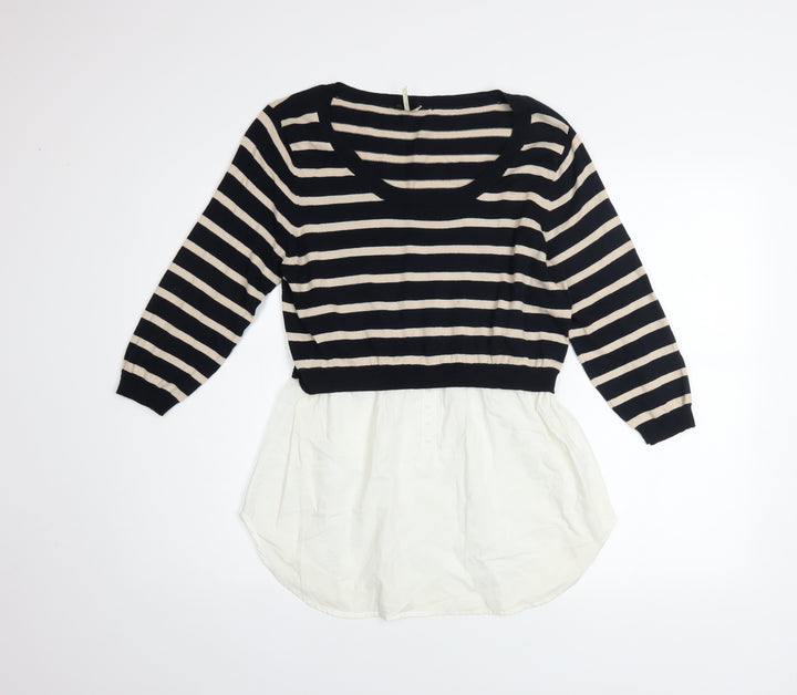 Nouveau Edition Women's Multicoloured Striped Pullover Jumper Size 14