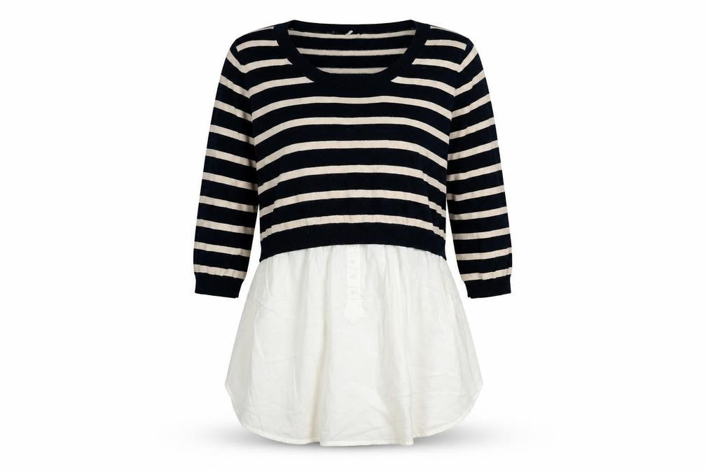Front view of Nouveau Edition Women's Multicoloured Striped jumper, size 14