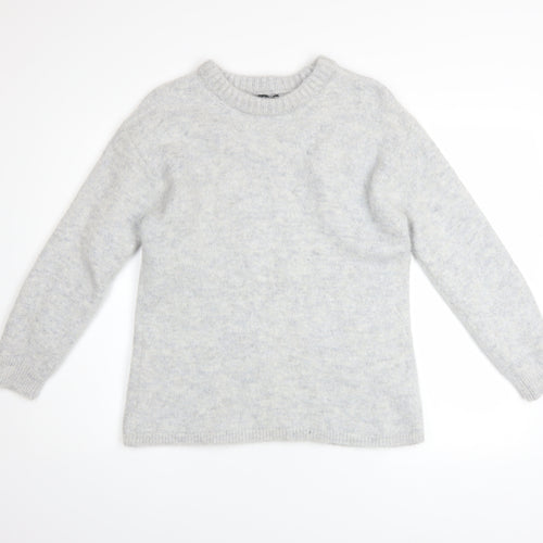 ASOS DESIGN Women Grey Alpaca Blend Crew Neck Jumper Size 8-10