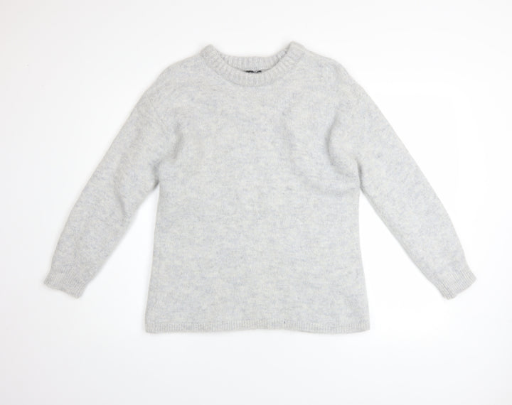 ASOS DESIGN Women Grey Alpaca Blend Crew Neck Jumper Size 8-10