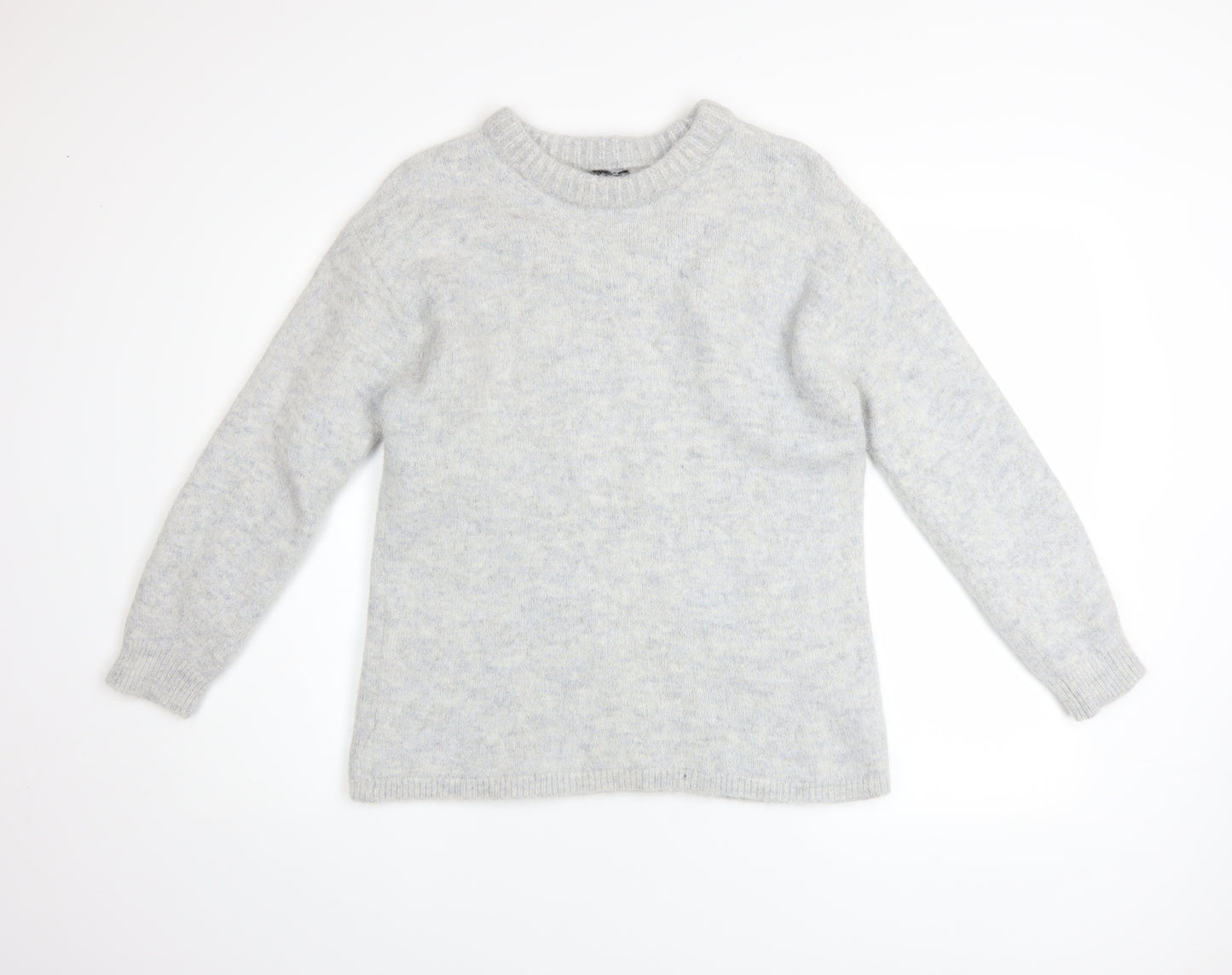 ASOS DESIGN Women Grey Alpaca Blend Crew Neck Jumper Size 8-10