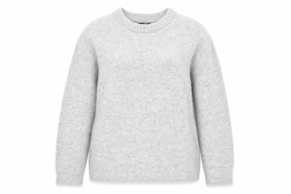 ASOS DESIGN Women Grey Alpaca Blend Crew Neck Jumper Size 8-10