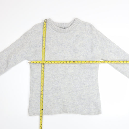 ASOS DESIGN Women Grey Alpaca Blend Crew Neck Jumper Size 8-10