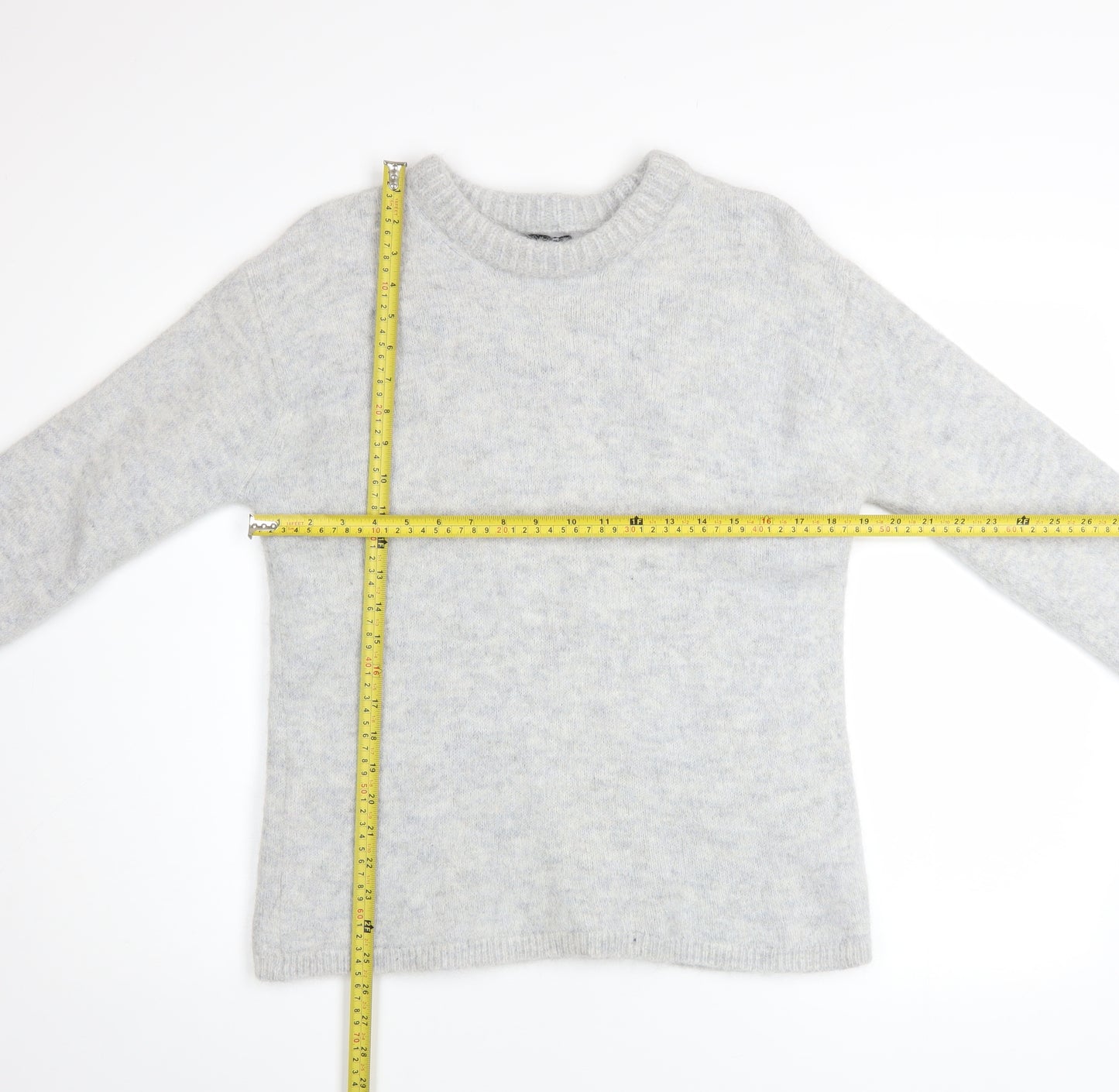 ASOS DESIGN Women Grey Alpaca Blend Crew Neck Jumper Size 8-10