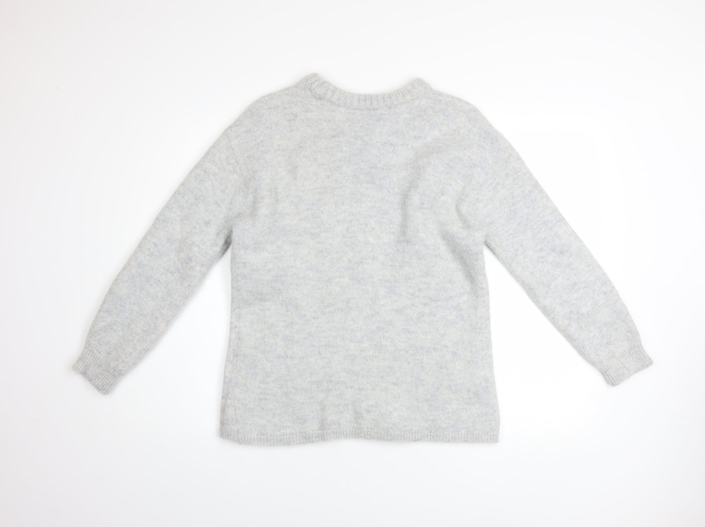 ASOS DESIGN Women Grey Alpaca Blend Crew Neck Jumper Size 8-10