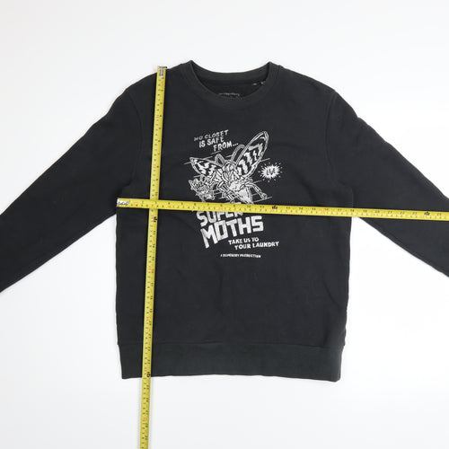 Superdry Womens Black UK 10 Graphic Pullover Sweatshirt