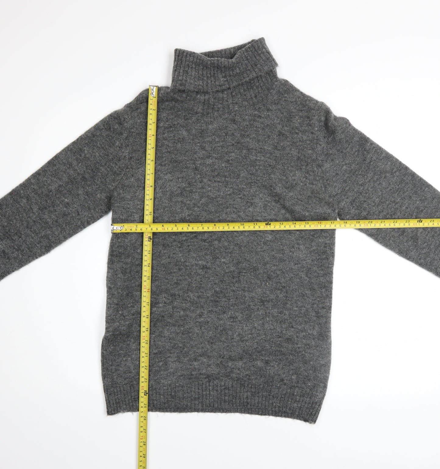 TOG24 Womens Grey Roll Neck Acrylic Knit Jumper Size 12