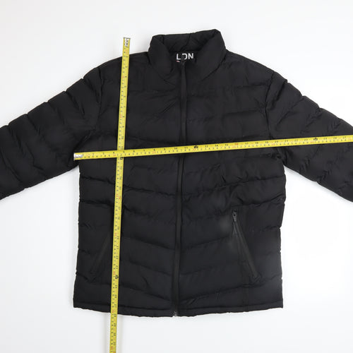 Brave Soul Men's Black Puffer Jacket L Regular Fit Winter Coat