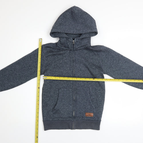 Quiksilver Boys Grey Full Zip Fleece Hoodie Size 12 Years