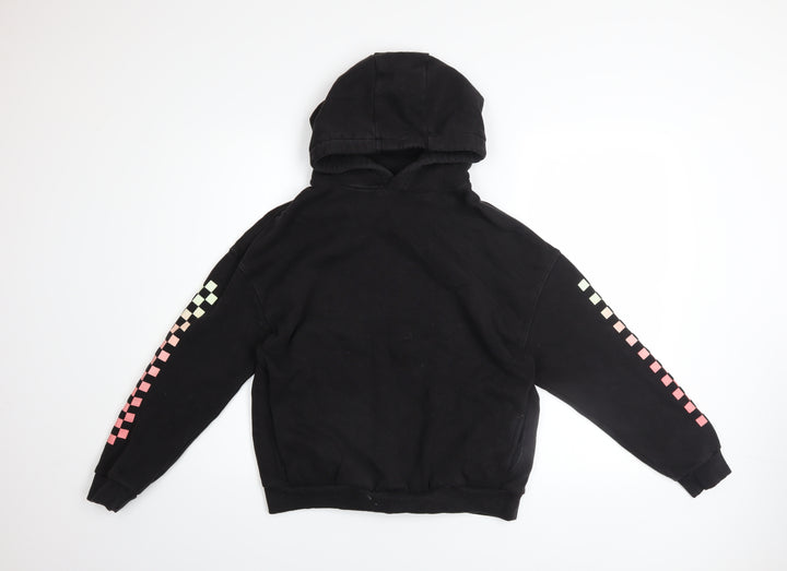 Marks and Spencer Boys Black Graphic Pullover Hoodie 13 Years