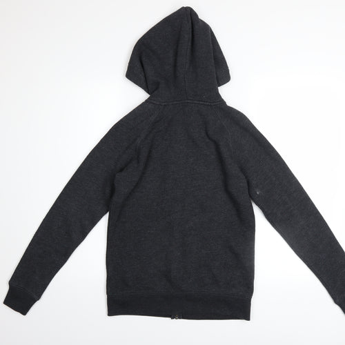 Jack Wills Women's Black Full Zip Hoodie UK 8 Polyester Cotton Blend
