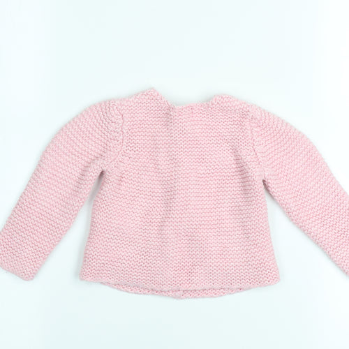 John Lewis Pink Knit Cotton Baby Cardigan 3-6 Months Unisex