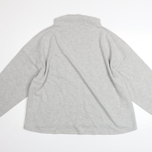 River Island Women’s Grey High Neck Long Sleeve Cotton Blend Jumper Size L