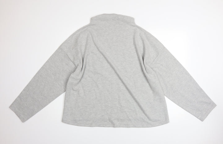 River Island Women’s Grey High Neck Long Sleeve Cotton Blend Jumper Size L