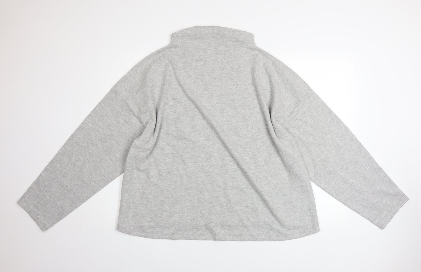 River Island Women’s Grey High Neck Long Sleeve Cotton Blend Jumper Size L