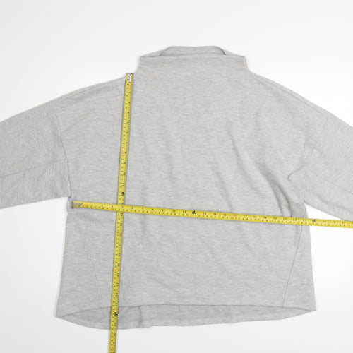 River Island Women’s Grey High Neck Long Sleeve Cotton Blend Jumper Size L